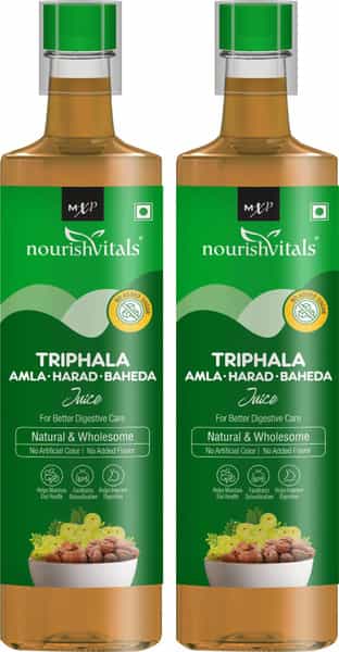 Nourishvitals Triphala - Amla | Harad | Baheda Juice | 500Ml (Pack Of 2)