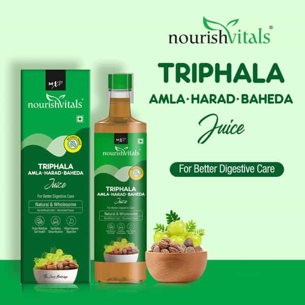 Nourishvitals Triphala - Amla | Harad | Baheda Juice | 500Ml (Pack Of 2)