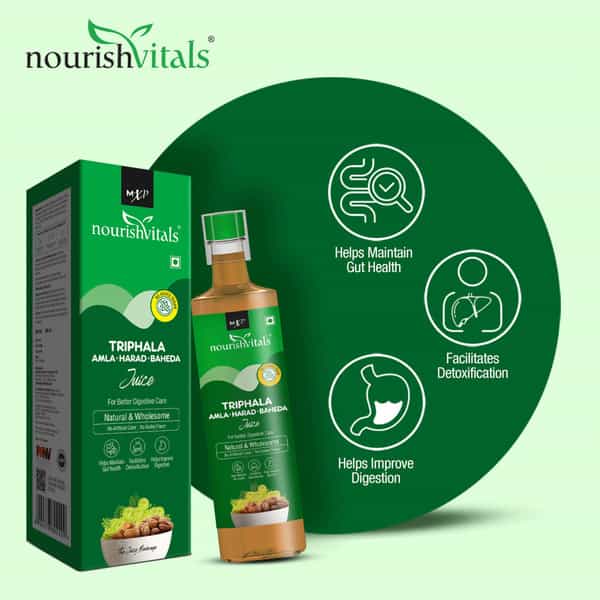 Nourishvitals Triphala - Amla | Harad | Baheda Juice | 500Ml (Pack Of 2)