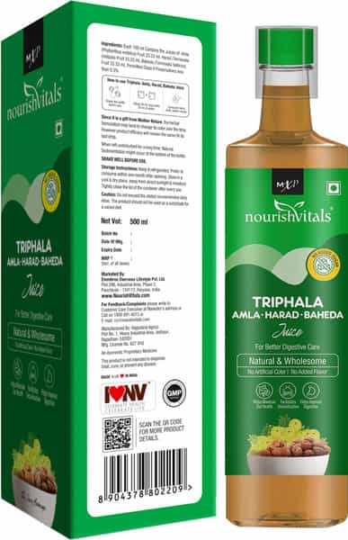 Nourishvitals Triphala - Amla | Harad | Baheda Juice | 500Ml (Pack Of 2)