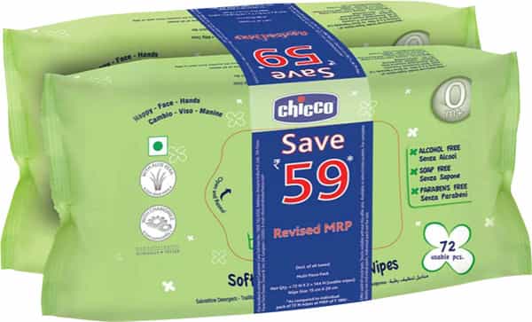 Chicco Baby Wipes Sticker Bi Pack 144 Pieces