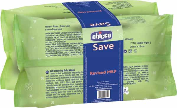 Chicco Baby Wipes Sticker Bi Pack 144 Pieces