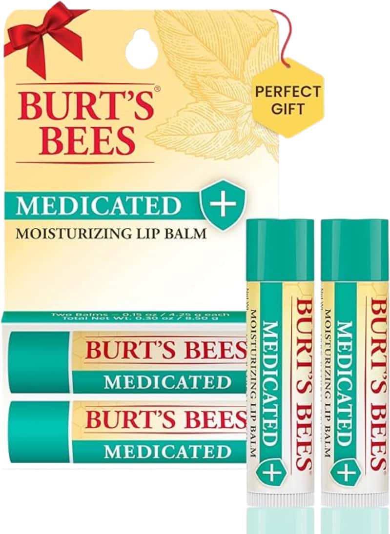 Burts Bees Medicated Moisturizing Lip Balm | Soothing Relief | 4.25g Each | Pack Of 2