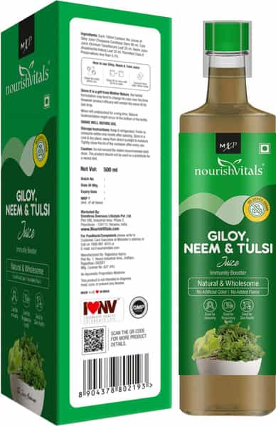 Nourishvitals Giloy Neem & Tulsi Juice | 500Ml (Pack Of 2)