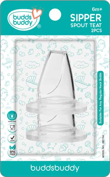 Buddsbuddy Combo Of 4 Bpa Free Regular Neck Soft Silicone Sipper Spout Teat Bb7196
