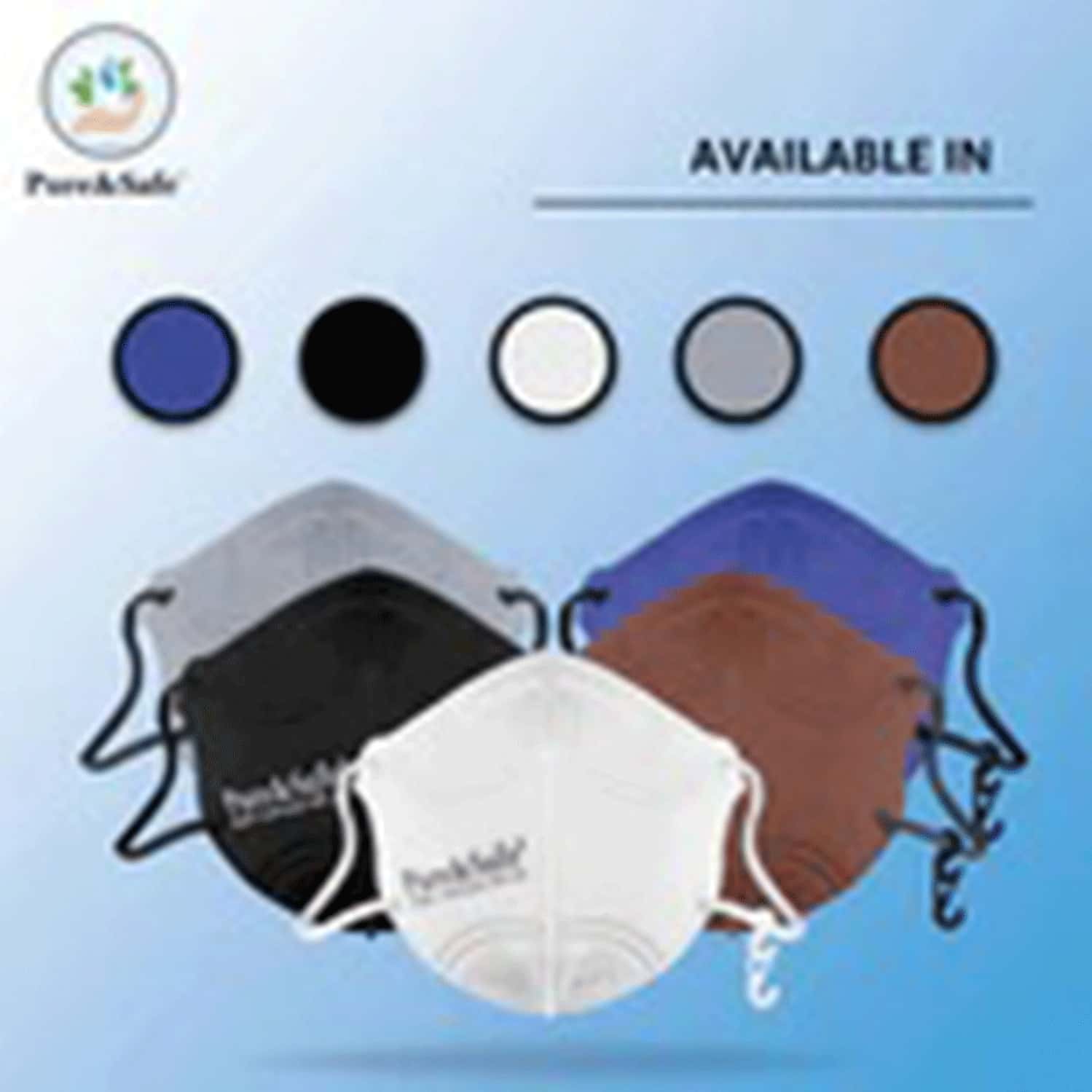 Khadi Essentials Pure & Safe N95 Cotton Mask Breathable Reusable With Nose Clip Pack Of 5 (Brown)