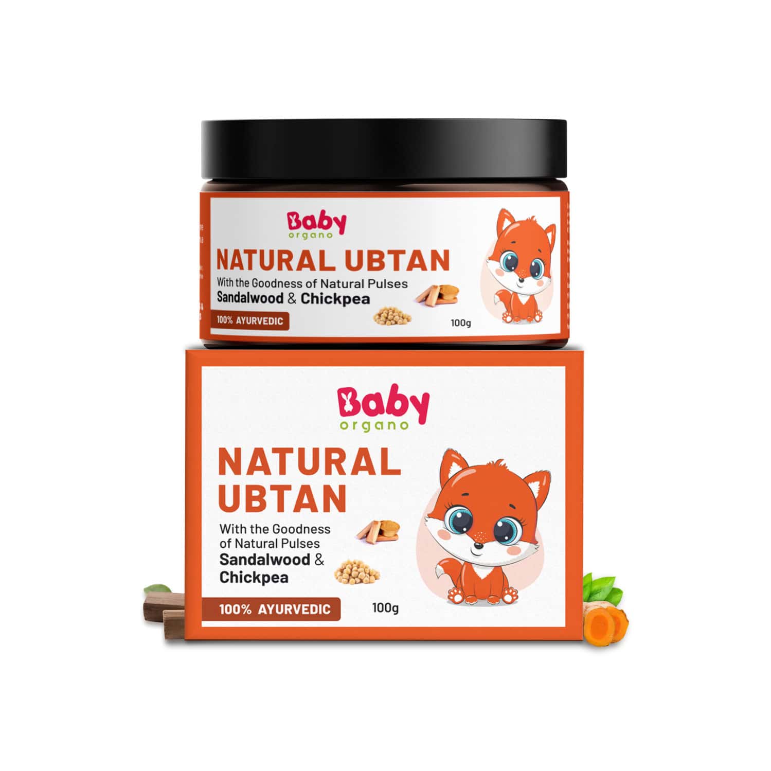 Babyorgano 100% Natural Ubtan Powder For Baby Skin Lightening |tan Removal |glowing Skin 100gm