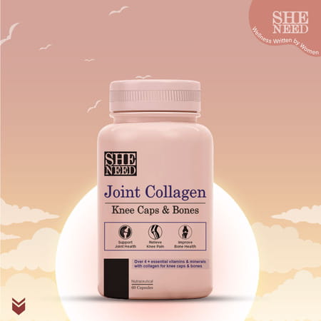 Sheneed Joint Collagen For Knee Caps & Bones & Joint Care - 60 Capsules