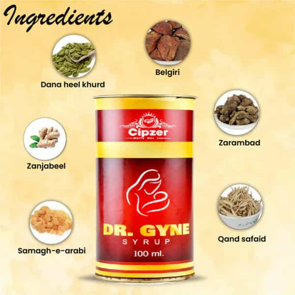 Cipzer Dr Gyne Syrup | Herbal Remedy For Irregular Periods & Menstrual Cramp Relief | 100 Ml