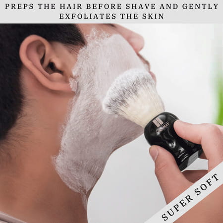 Hajamat Luxurious Black Shaving Brush For Men- Imitation Badger Bristles- Resin Handle