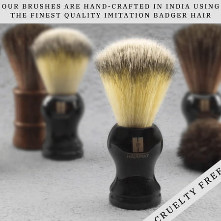 Hajamat Luxurious Black Shaving Brush For Men- Imitation Badger Bristles- Resin Handle