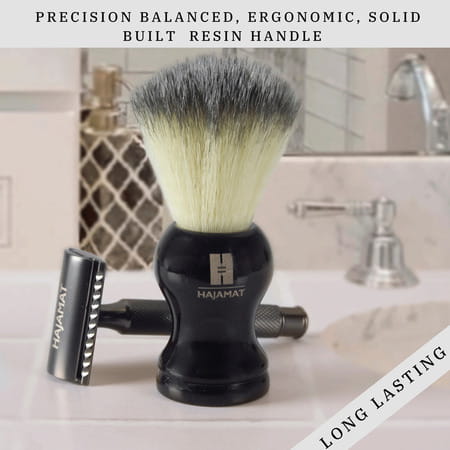 Hajamat Luxurious Black Shaving Brush For Men- Imitation Badger Bristles- Resin Handle