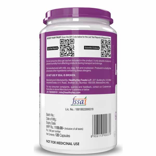 Healthyhey L-Glutamine Capsules High Strength - 120 Capsules