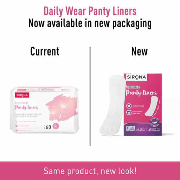 Sirona Ultra-Thin Premium Panty Liners (Regular Flow) 60 Counts - Large