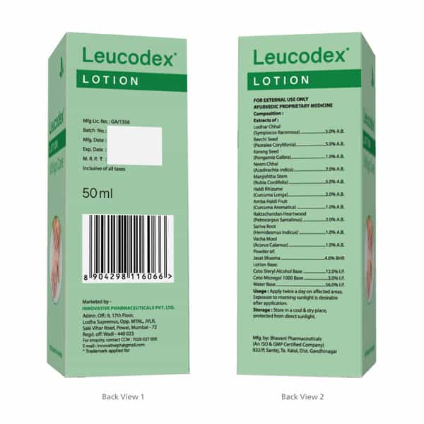 Leucodex Lotion For Skin Discoloration & White Patches Herbal Ayurvedic 50 Ml (Pack Of 2)