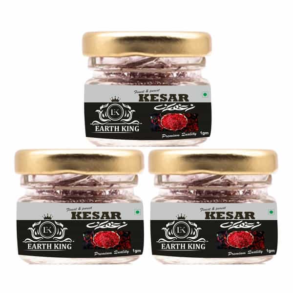 Earth King Saffron Thread Kesar - 3Gm (Pack Of 3)