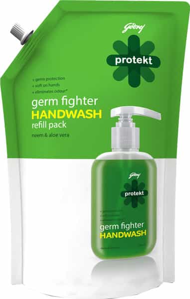 Godrej Protekt Germ Fighter Handwash Refill - Neem & Aloe Vera - 750Ml