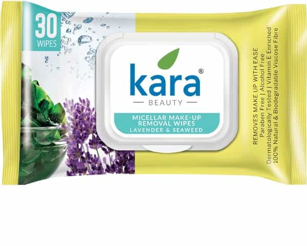 Kara Micellar Water Makeup Removal Wipes With Seaweed And Lavender - (30 Wipes)