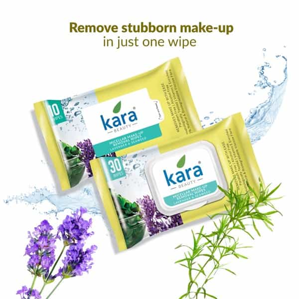 Kara Micellar Water Makeup Removal Wipes With Seaweed And Lavender - (30 Wipes)