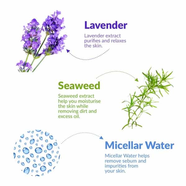 Kara Micellar Water Makeup Removal Wipes With Seaweed And Lavender - (30 Wipes)