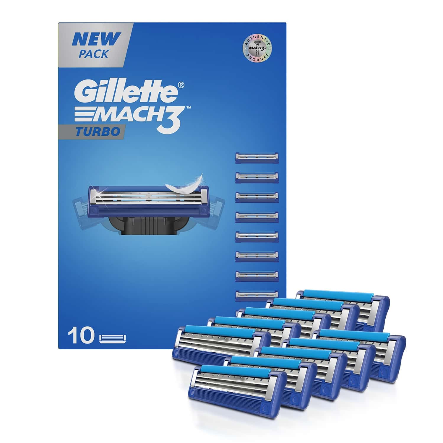 Gillette Mach Turbo 3 Shaving Blades Pack Of 10