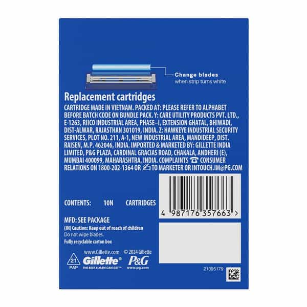 Gillette Mach Turbo 3 Shaving Blades Pack Of 10