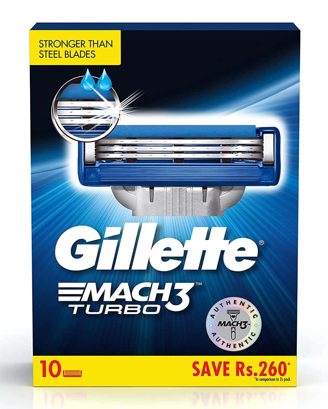 Buy Gillette Mach Turbo 3 Shaving Blades Pack Of 10 Online at Flat 18