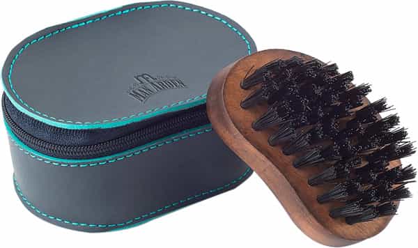 Man Arden Pocket Size Beard Brush With Hand Crafted Premium Wood Handle With Leather Pouch
