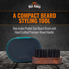 Man Arden Pocket Size Beard Brush With Hand Crafted Premium Wood Handle With Leather Pouch