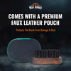 Man Arden Pocket Size Beard Brush With Hand Crafted Premium Wood Handle With Leather Pouch