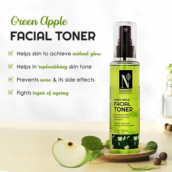 Nutriglow Natural's Advanced Pro Formual Gold Kesar Facial Kit 60Gm & Green Apple Facial Toner 100Ml