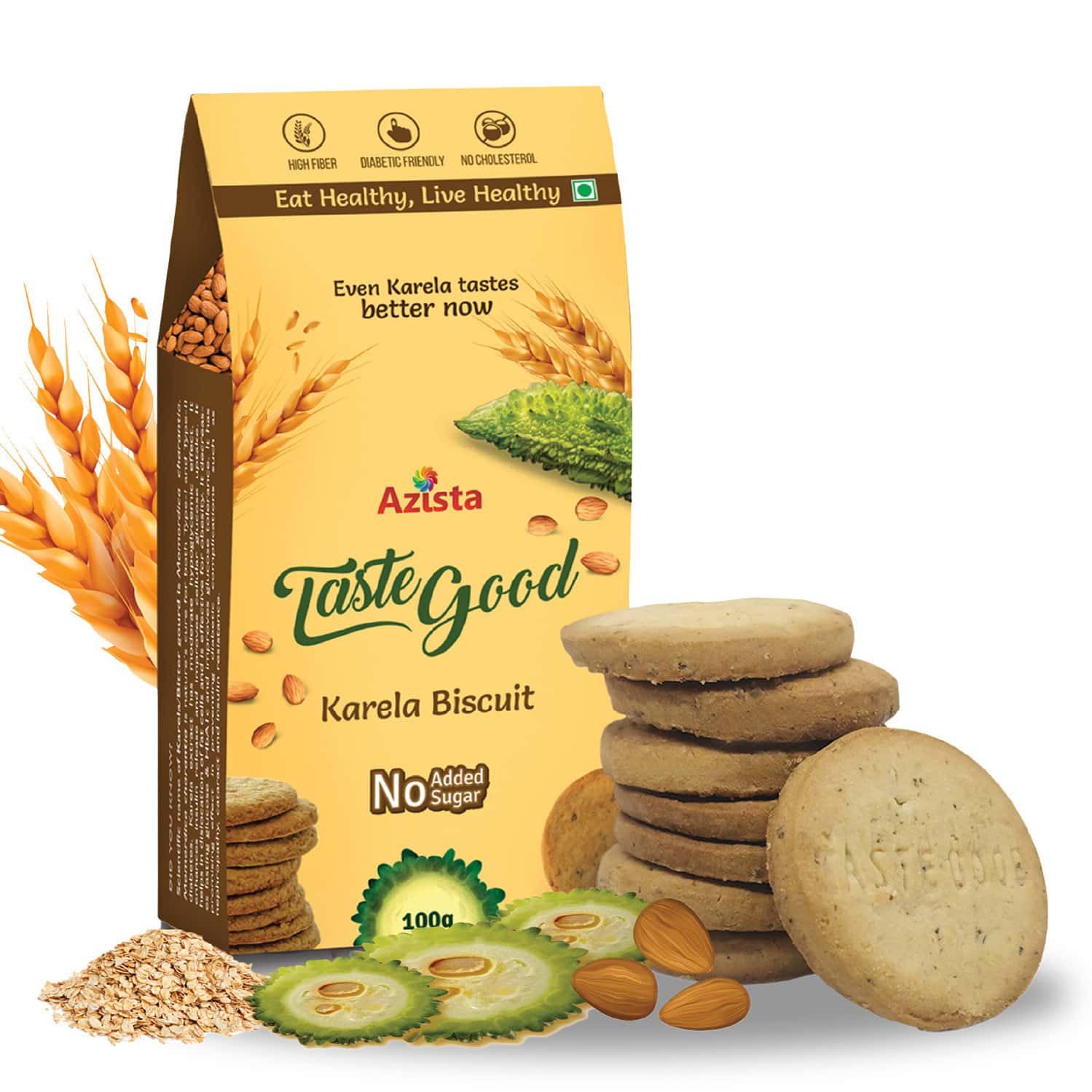 Taste Good- Sugar Free Karela Biscuits For Diabetes - Pack Of 30