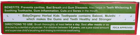 Babyorgano Herbal Kids Toothpaste Baby Care - 50gm