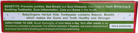 Babyorgano Herbal Kids Toothpaste Baby Care - 50gm