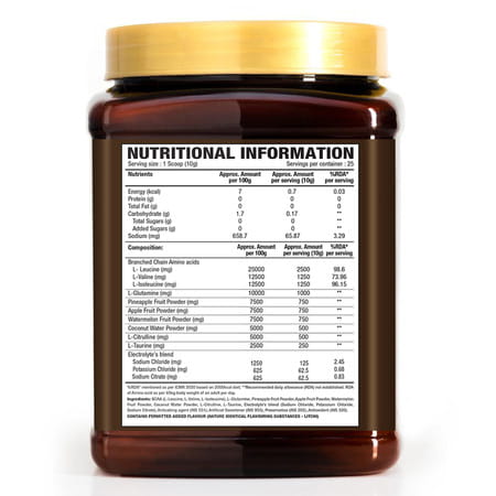 Wow Life Science Plant Based Bcaa Powder - Litchy - 250g