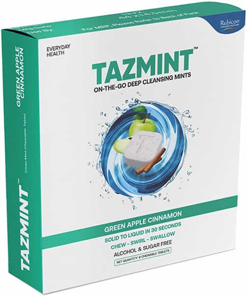 Tazmint 3-In-1 Chewable Mouthwash Tablets | Green Apple Cinnamon Flavour|Pack Of 4