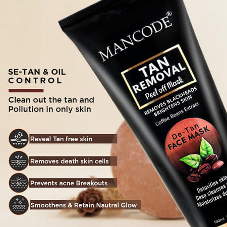 Mancode Tan Removal Peel Off Mask 100ml (Tube)