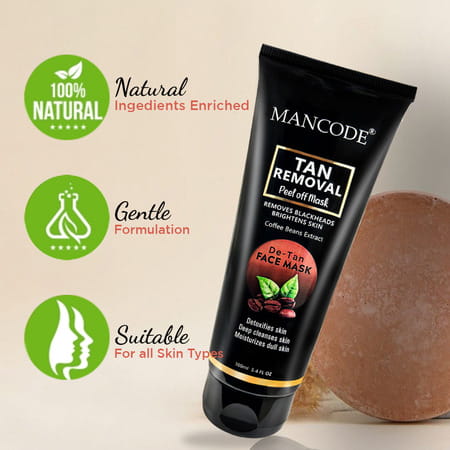 Mancode Tan Removal Peel Off Mask 100ml (Tube)