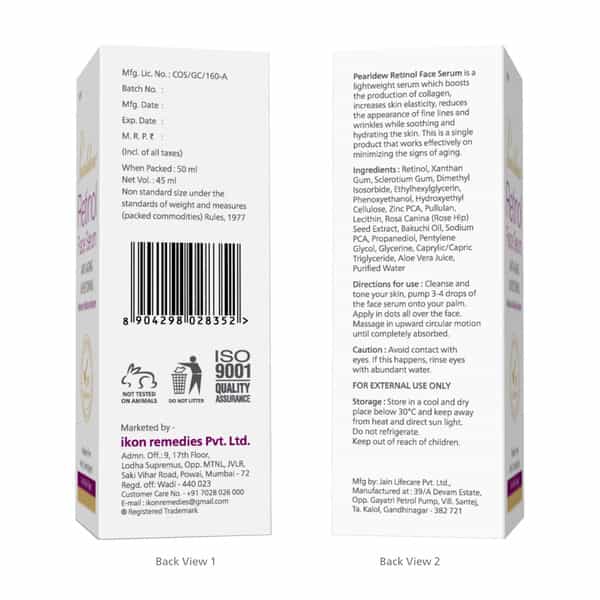 Pearldew Retinol Face Serum 50 Ml | Enriched With Retinol & Aloe | Paraben Free (Pack Of 1)