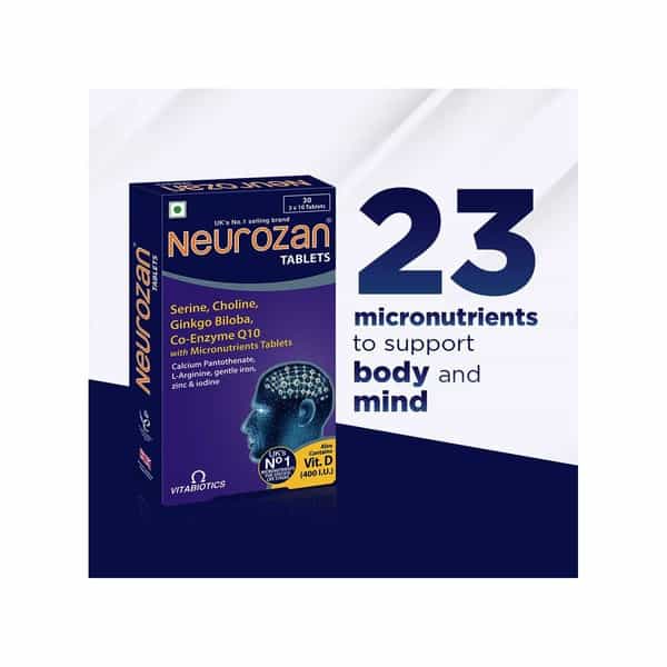 Neurozan-Health Supplements (23 Micronutrients) With Wellman 30 Tablet Free