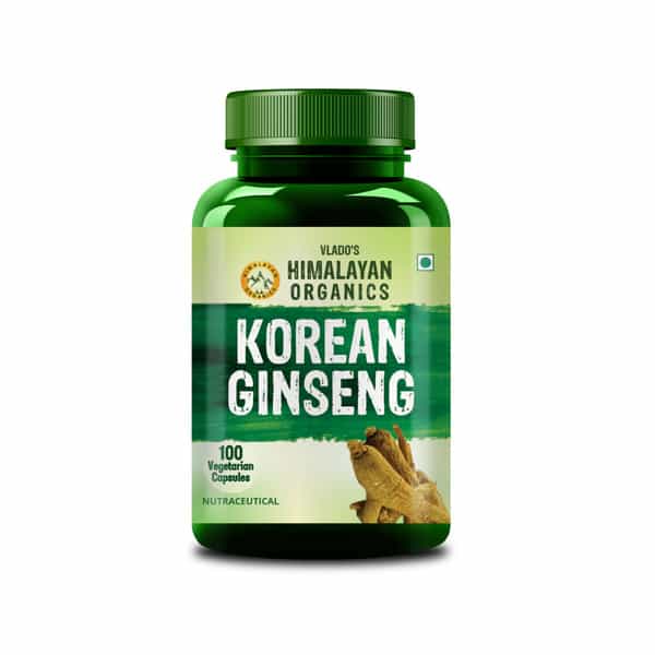 Vlado's Himalayan Organics Korean Red Ginseng 1000Mg/Serve 100 Veg Capsules