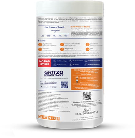 Gritzo Supermilk Growth+ (Formerly Height+) (7-12y Boys) (Double Chocolate 400g) With Super Gummies