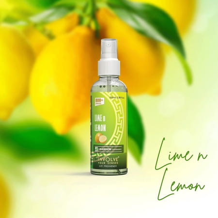 Involve Garden Fragrances - Lime N Lemon Spray Air Freshener For Car | Home & Office - Inat03