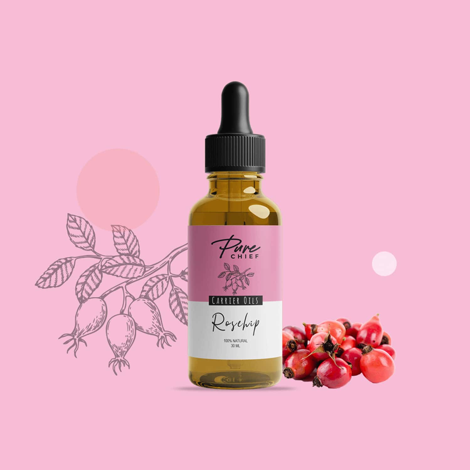 Buy PURE CHIEF ROSE HIP CARRIER OIL SOFTENS SKIN WITH INDEPTH
