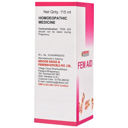 Baksons Homoeopathy Fem Aid Syrup 115 Ml