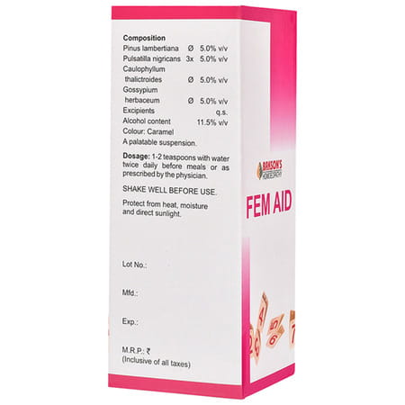 Baksons Homoeopathy Fem Aid Syrup 115 Ml