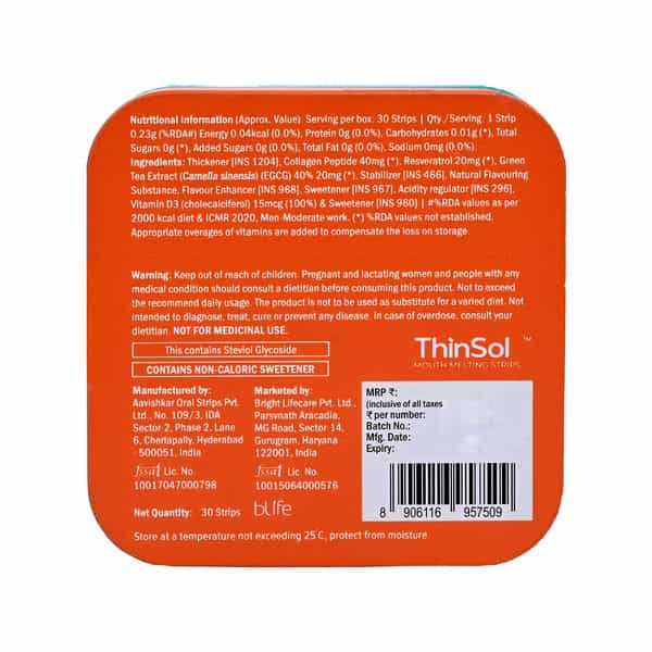 Hk Vitals Disolve Collagen | No Added Sugar | Mango | 30 Strips (30 No)