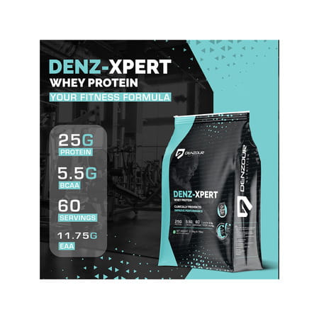 Denzour Nutrition Denz - Xpert Whey Protein With Shaker | 60 Sachets | Boomer - 2.16Kg