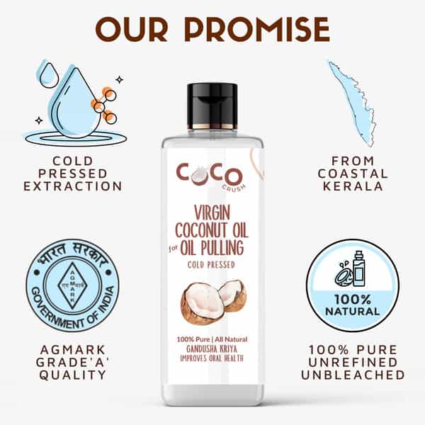 Coco Crush Ayurvedic Coconut Oil For Oil Pulling | Healthy Teeth - 50Ml