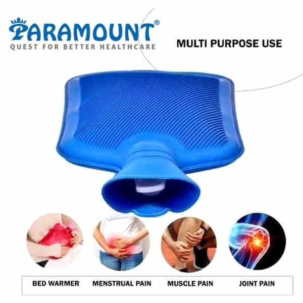 Paramount Bs Standard Hot Water Bag For Pain Relief & Period Cramps Blue Colour- 2 Ltr. Capacity